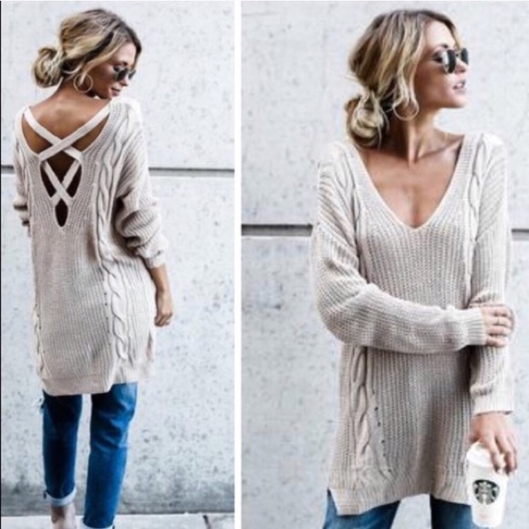 Samanthaleao Sweaters - ONLY 1 LEFT!! Criss cross back sweater